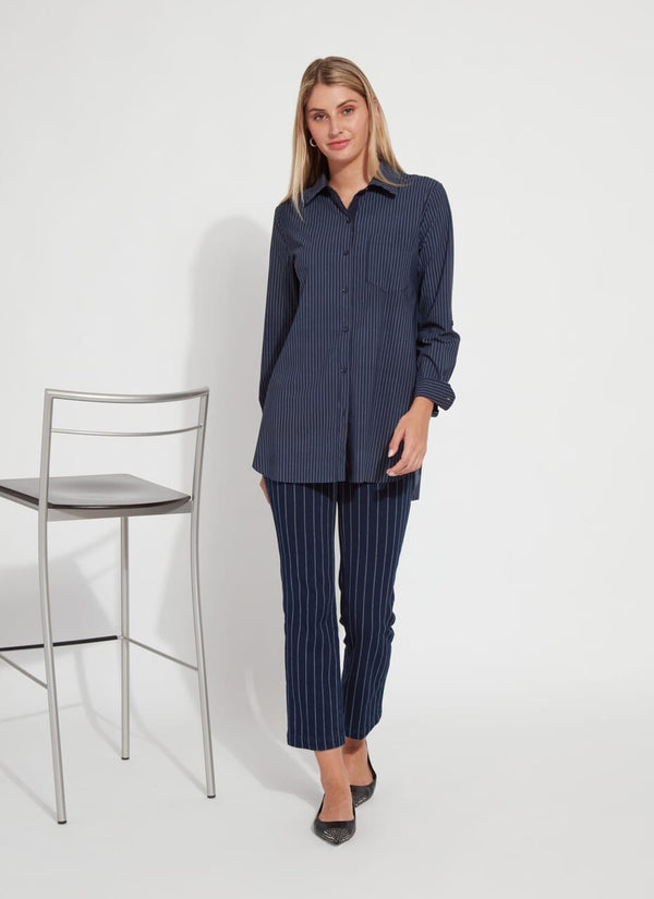 Lyssé Fashion Schiffer Button Down Ultimate Pinstripe