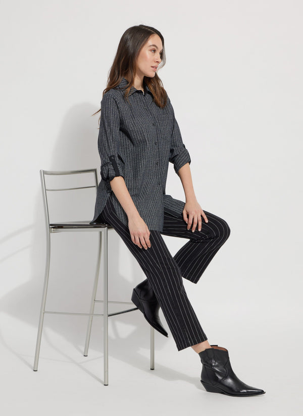 Lyssé Fashion Schiffer Button Down Ultimate Pinstripe
