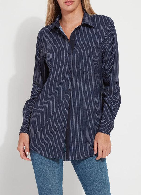 lyssé Fashion Schiffer Button Down Ultimate Pinstripe