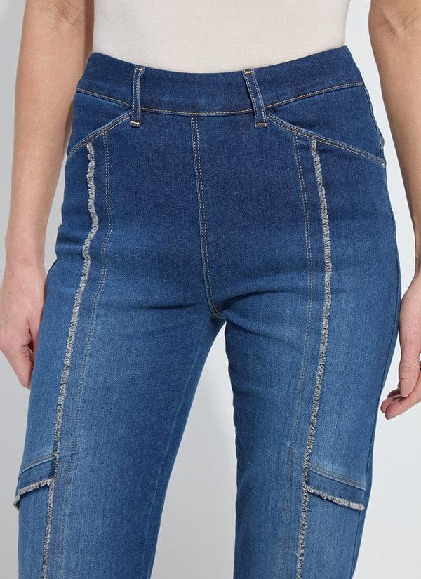 Lyssé Felicity Fringe Wide Leg Denim Trouser Light Indigo