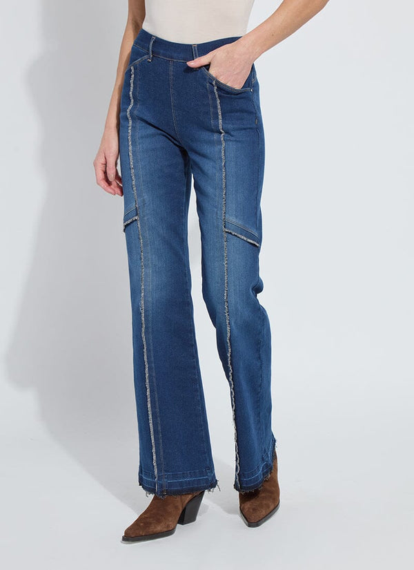 Lyssé Felicity Fringe Wide Leg Denim Trouser Light Indigo