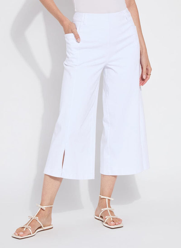 lyssé Fiorella Split Denim Culottes (26" Inseam) White