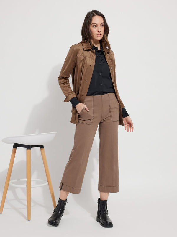 Lyssé Frances Wide Leg Crop (25" Inseam) Cold Chestnut