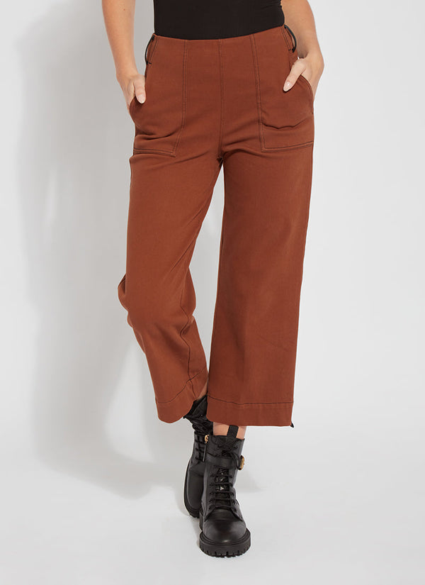 Lyssé Frances Wide Leg Crop (25" Inseam) Cold Chestnut