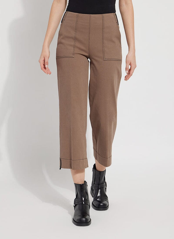 lyssé Frances Wide Leg Crop (25" Inseam) Cold Chestnut