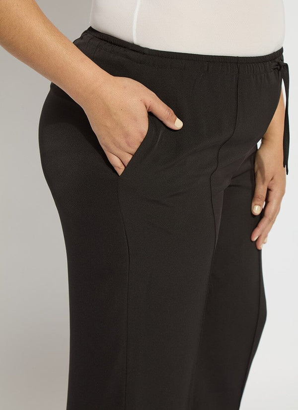 Lyssé Genevieve Drawstring Trouser (Plus Size 28" Inseam) Black
