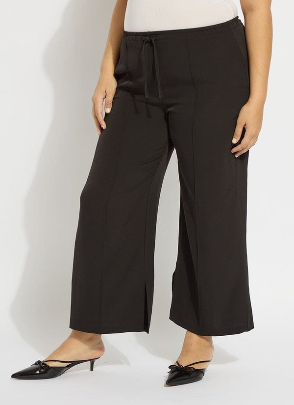 lyssé Genevieve Drawstring Trouser (Plus Size 28" Inseam) Black