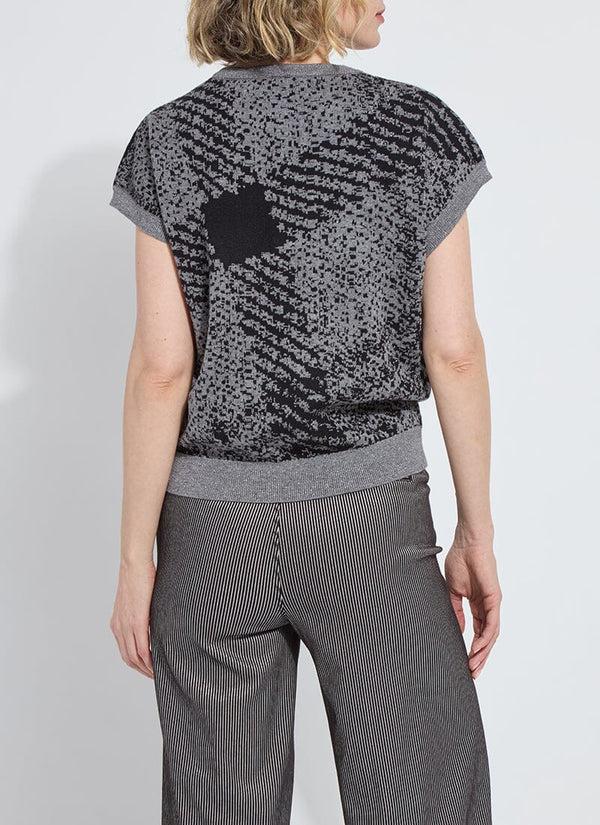 Lyssé Germaine Pullover Sweater Lurex Diagonal Plaid