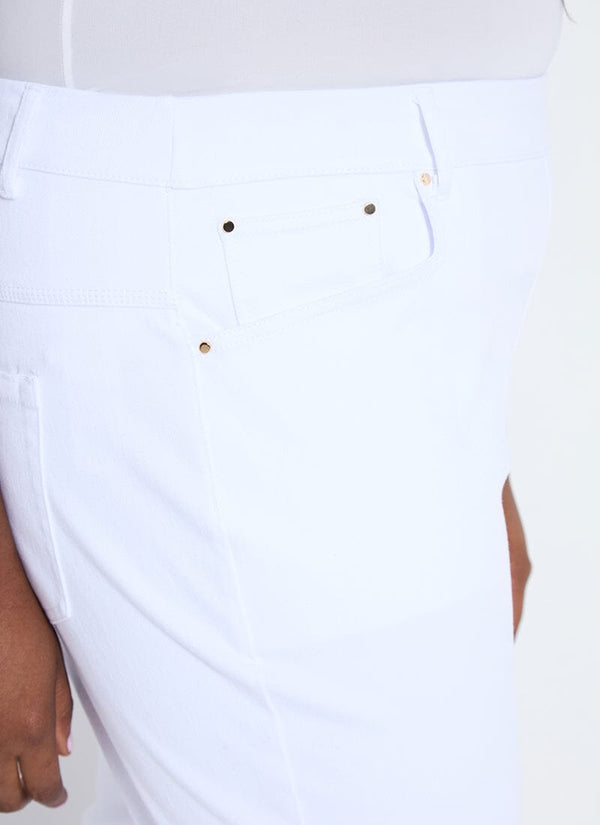 Lyssé Granada Front Pocket Capri Denim (Curvy 18.5" Inseam) White