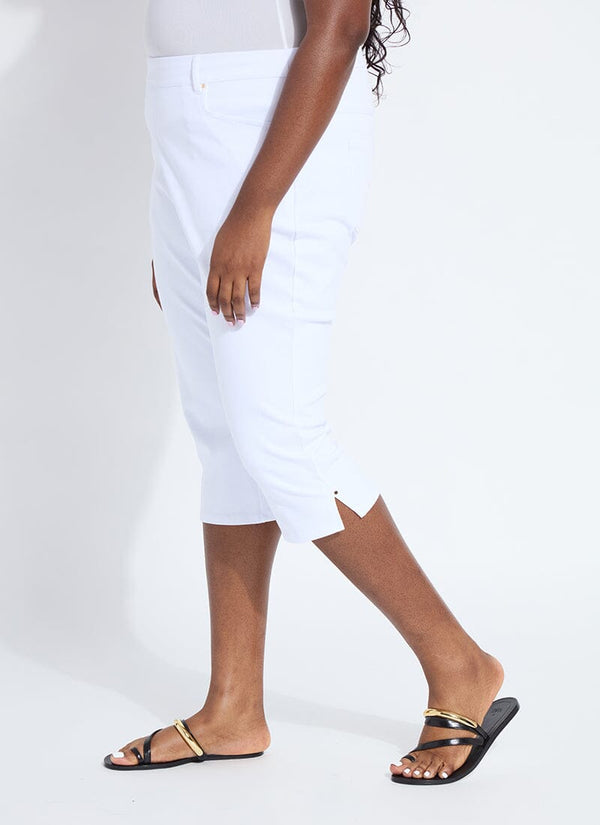 Lyssé Granada Front Pocket Capri Denim (Curvy 18.5" Inseam) White