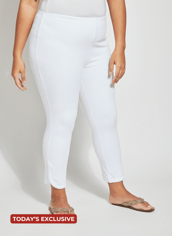 Lyssé Happy Hour Braided Crop (Plus Size 26" Inseam) White