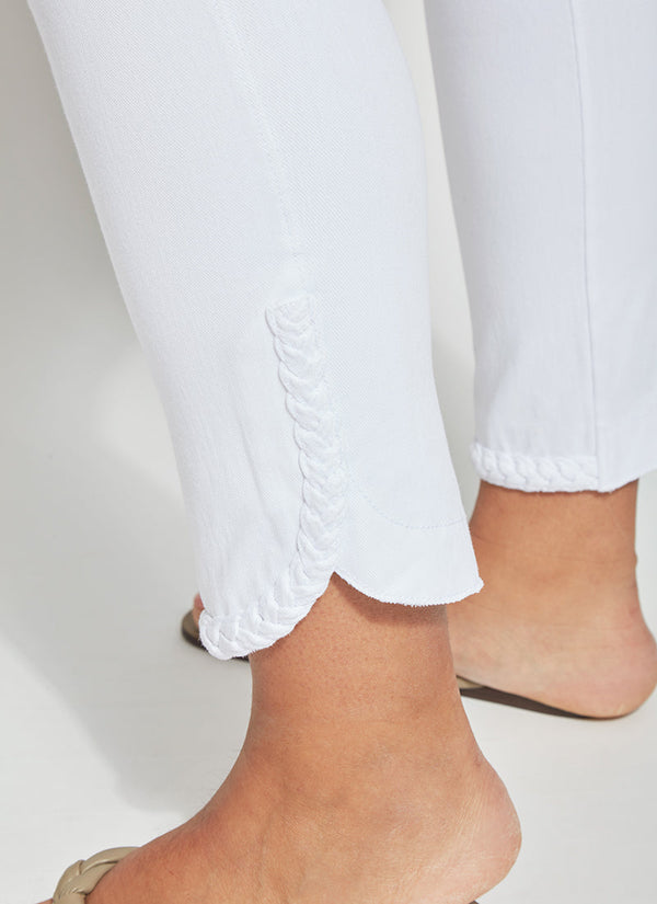 Lyssé Happy Hour Braided Crop (Plus Size 26" Inseam) White