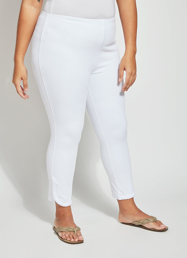 lyssé Happy Hour Braided Crop (Plus Size 26" Inseam) White