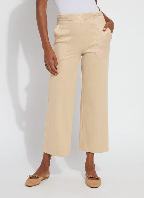 Lyssé Hayes Braided Wide Leg Crop (26" Inseam) Raffia Sheen Line