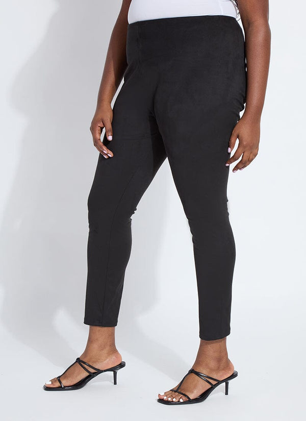 lyssé Hi Waist Suede Legging (Plus Size 28.5" Inseam) Black