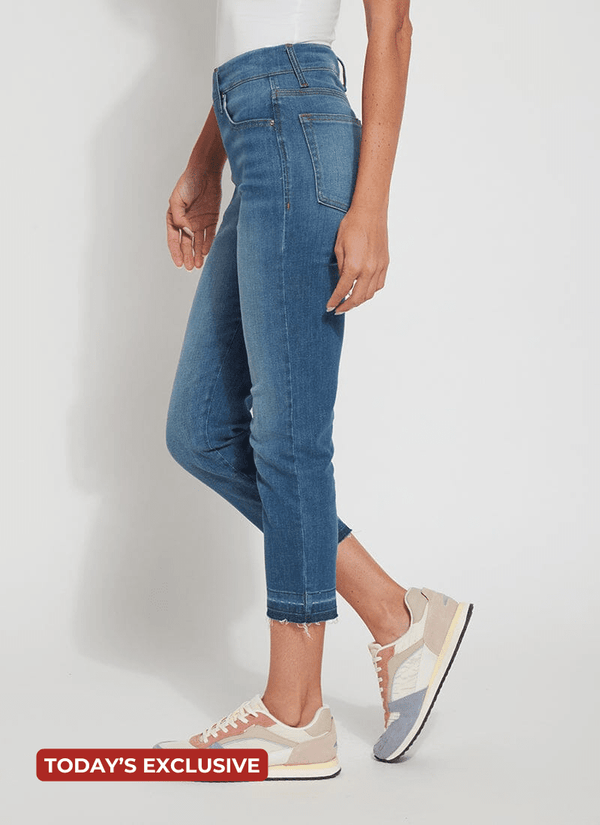 Lyssé 'Holding Power' Premium Denim- Cropped Straight Leg (24.5" Inseam) Authentic Midwash