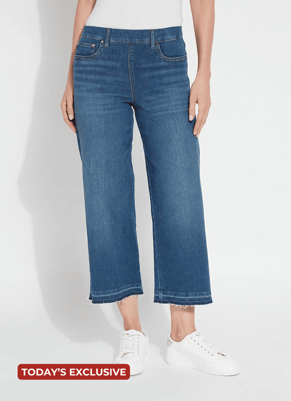 Lyssé 'Holding Power' Premium Denim Frances Crop (25" Inseam) Authentic Bleached Blue