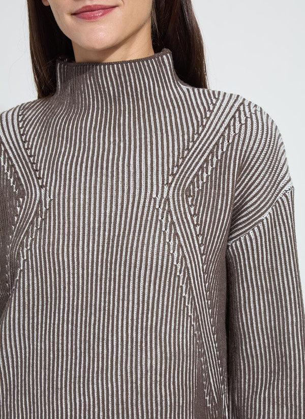 Lyssé Hyacinth Cozy Rib Scallop Edge Pullover Americano Snow White