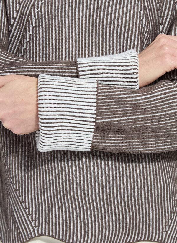 Lyssé Hyacinth Cozy Rib Scallop Edge Pullover Americano Snow White