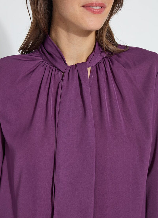 Lyssé Janis Scarf Neck Pull On Blouse Advent Candle
