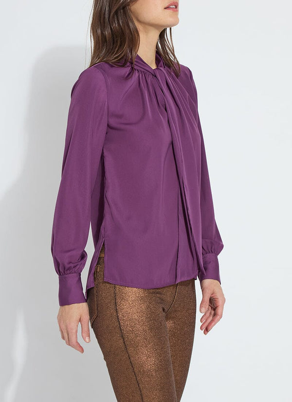 Lyssé Janis Scarf Neck Pull On Blouse Advent Candle