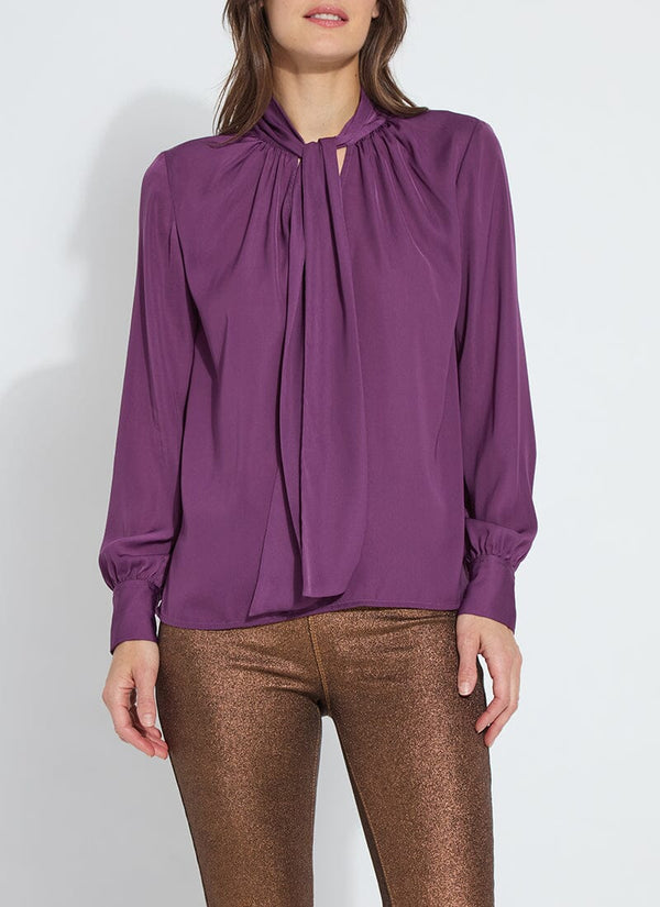 lyssé Janis Scarf Neck Pull On Blouse Advent Candle