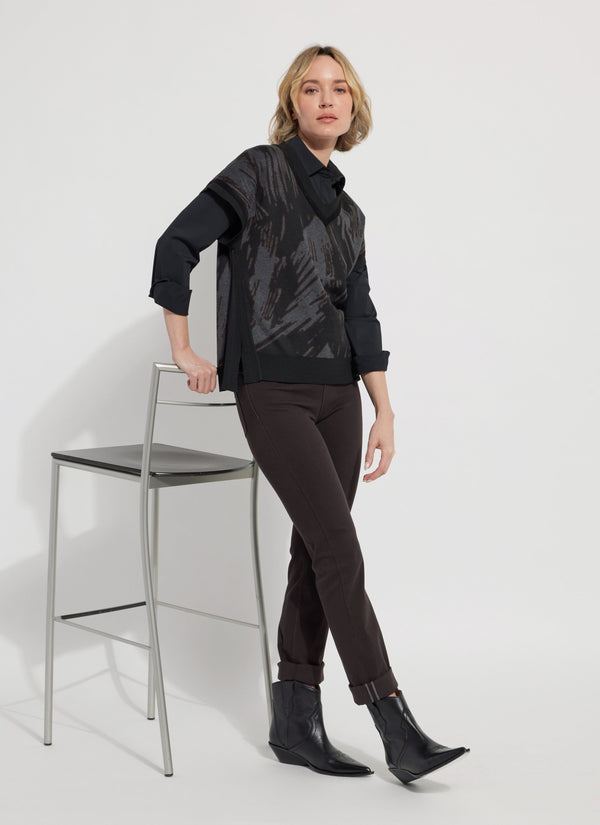 Lyssé Kimberly Sweater Vest Abstract Overlay Jacquard