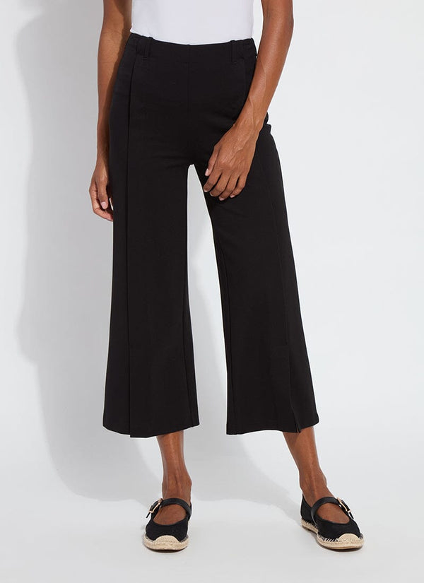 lyssé Kori Pleat Detail Cropped Pant (24" Inseam) Black