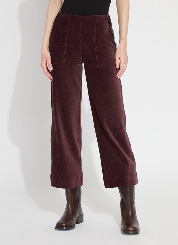lyssé Kristina Cord Wide Leg (25" Inseam) Deep Burgundy