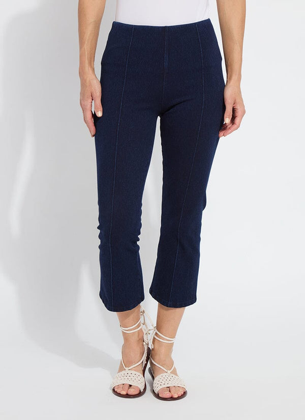 lyssé Lizzette Bow Detail Crop Flare Denim (24" Inseam) White