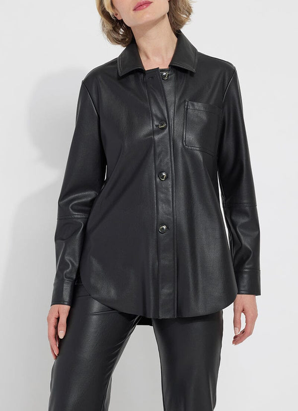 Lyssé Amara Vegan Leather Overshirt Rich Cocoa