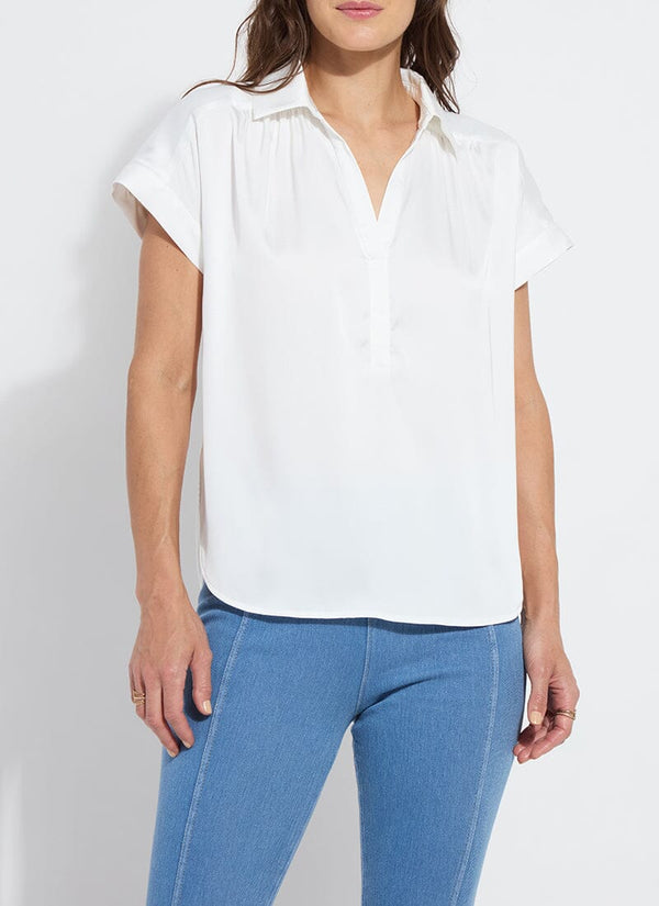 Lyssé Amaya Pull On Top Curvy Off White