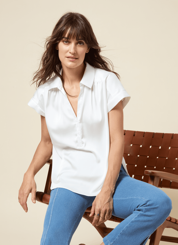 lyssé Amaya Pull on Top Curvy Off White