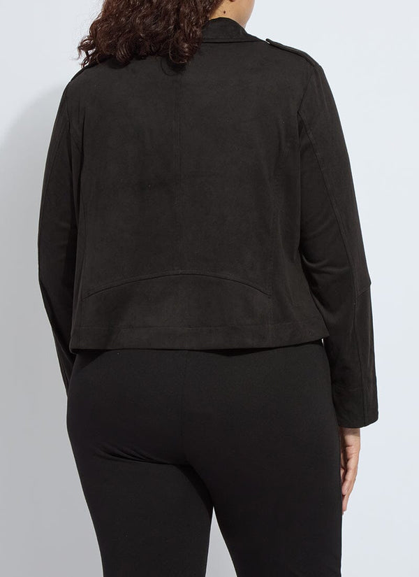 Lyssé Amelia Moto Vegan Suede Jacket Curvy Black