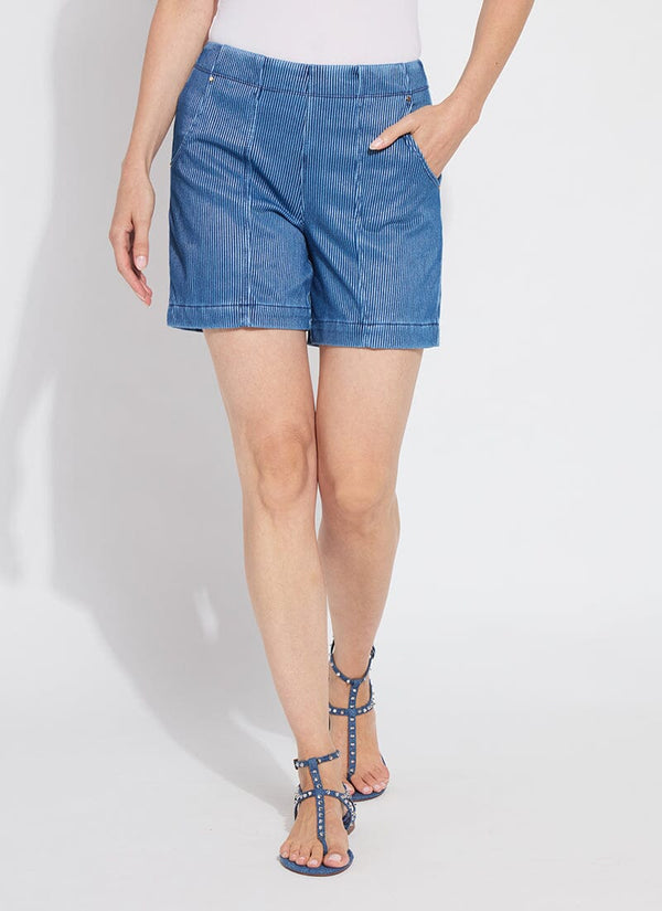 Lyssé Amira Denim Short (6" Inseam) Mid Wash Sheen