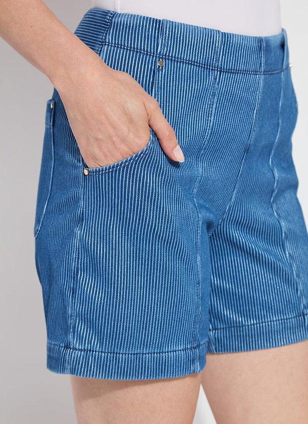 Lyssé Amira Denim Short (6" Inseam) Mid Wash Sheen