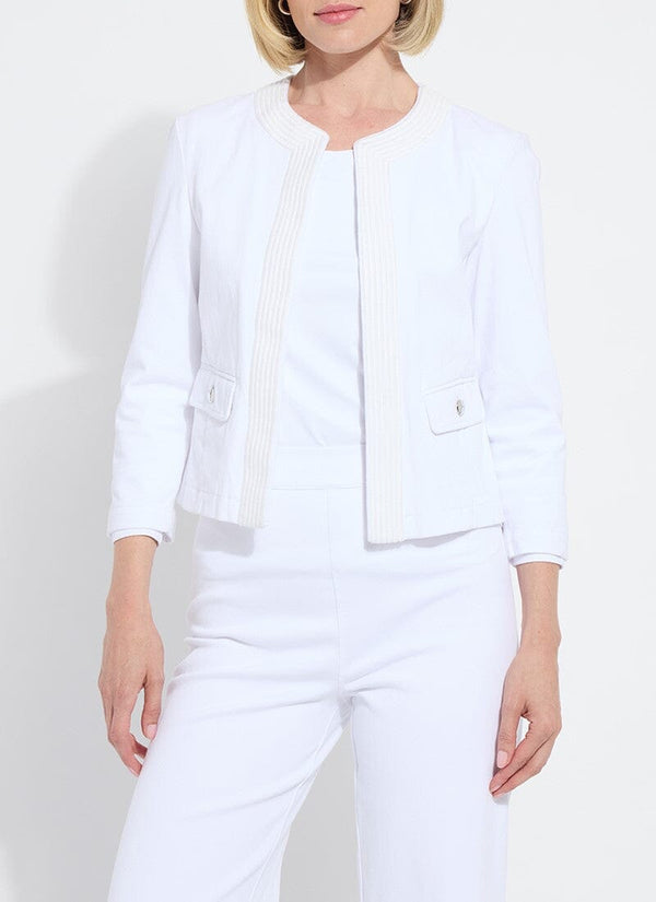Lyssé Arbor Embroidered Denim Jacket White