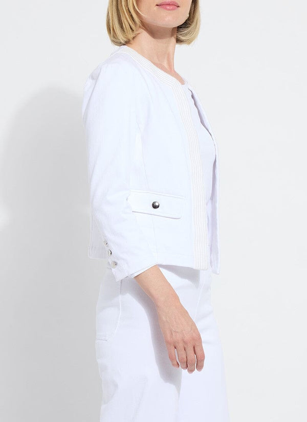 Lyssé Arbor Embroidered Denim Jacket White