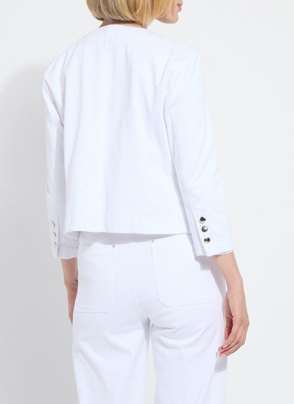 Lyssé Arbor Embroidered Denim Jacket White