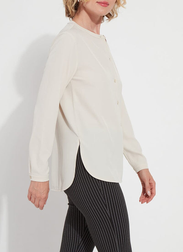 Lyssé Aria Stretch Woven Top Oat