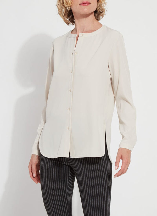 Lyssé Aria Stretch Woven Top Oat