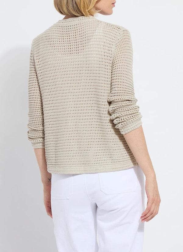 Lyssé Ariana Crochet Cardigan Jacket Oat