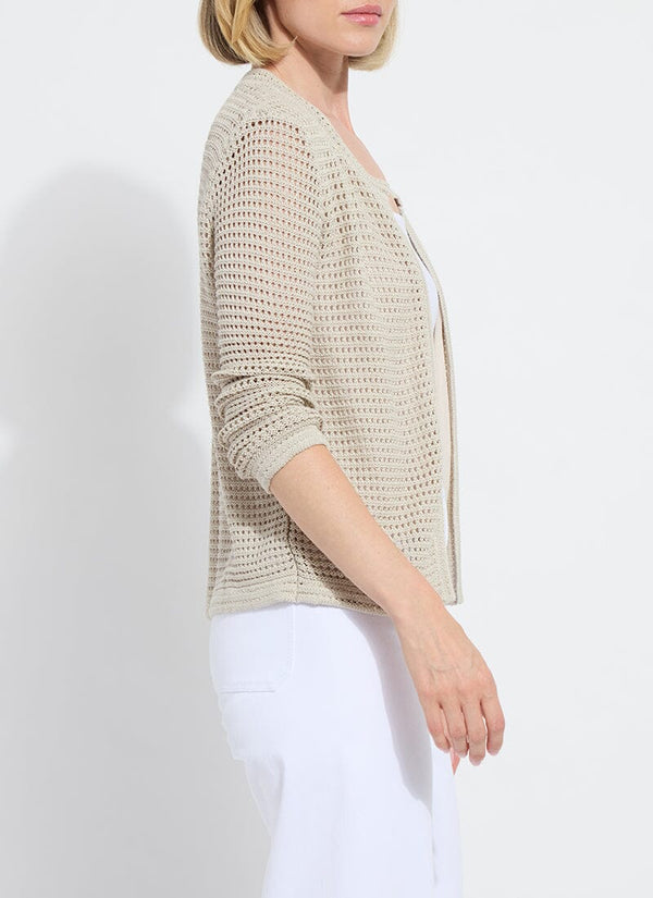 Lyssé Ariana Crochet Cardigan Jacket Oat