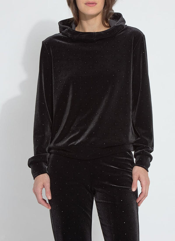 lyssé Arlette Crystal St Velvet Sweatshirt Black