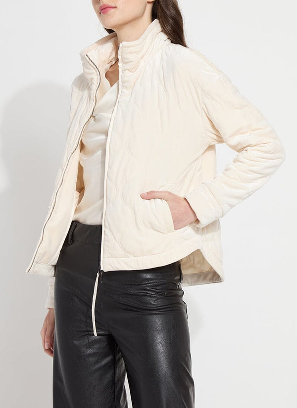Lyssé Astra Quilted Velvet Jacket Chalk