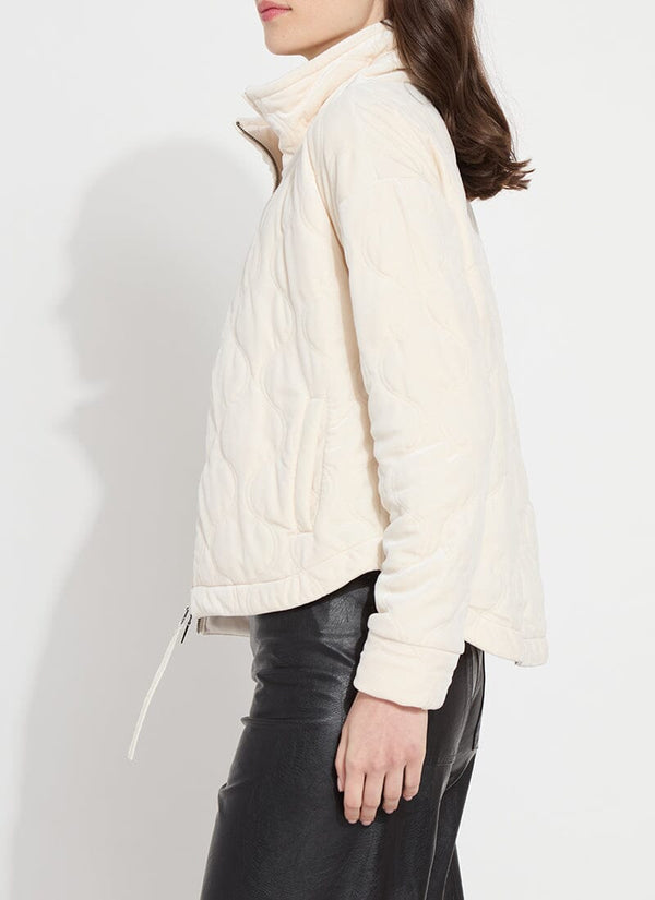 Lyssé Astra Quilted Velvet Jacket Chalk