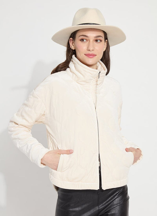 lyssé Astra Quilted Velvet Jacket Chalk