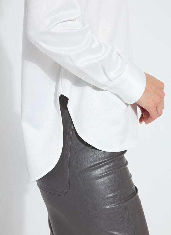 Lyssé Aurora Beaded Satin Shirt Off White