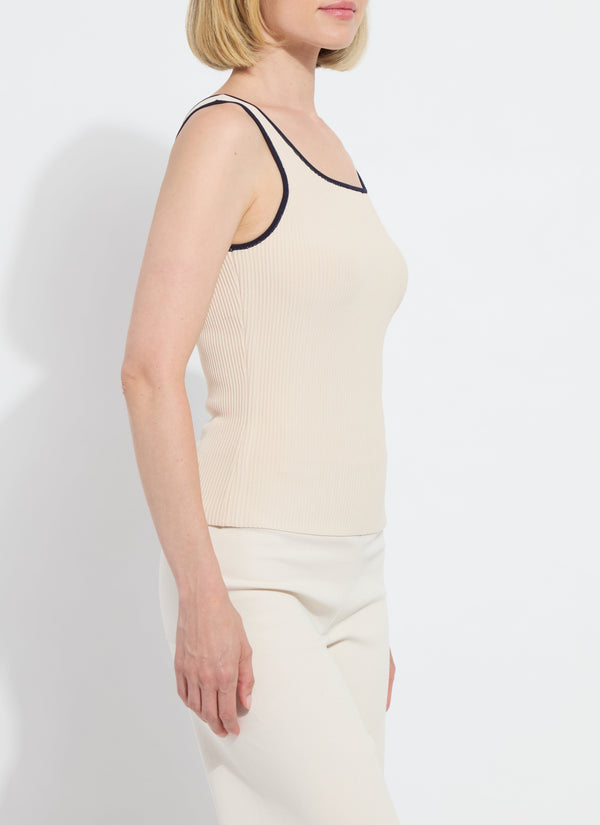 Lyssé Avril Sculpting Tank Oat/True Navy