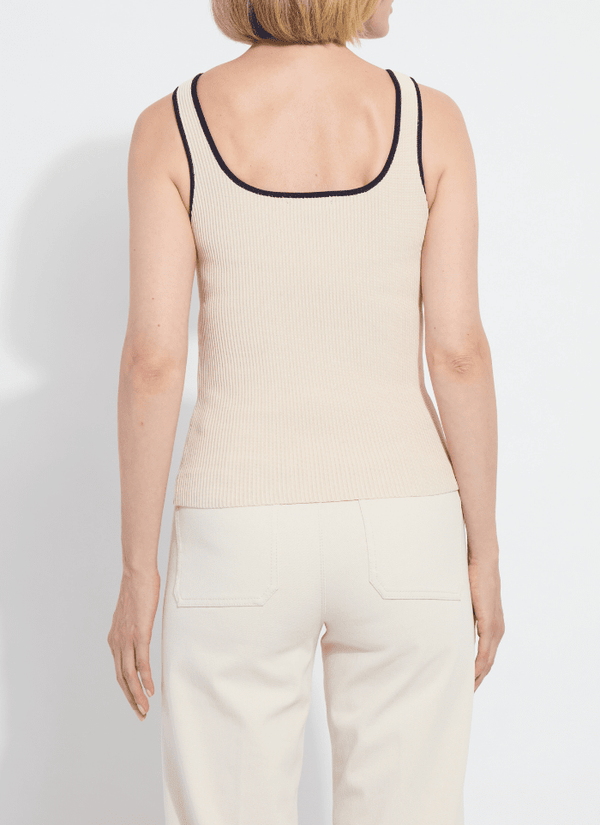 Lyssé Avril Sculpting Tank Oat/True Navy